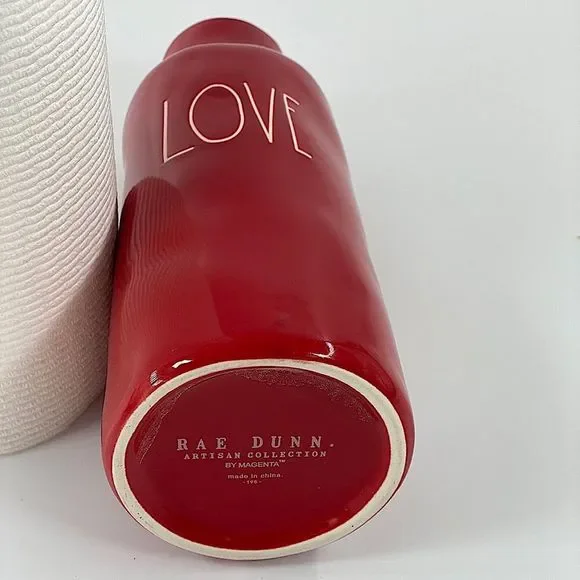 Rae Dunn Red Love Vase with White Letters - Picture 6 of 15
